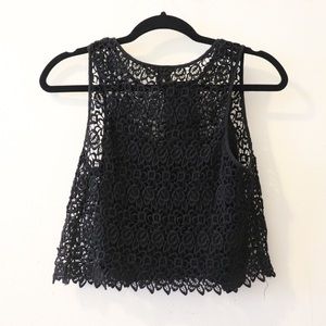 Club Monaco Black Lace Crop Top